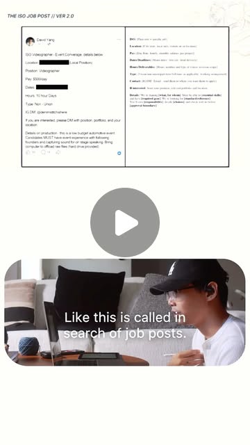 Preview of the advisory Reel about writing a job post for your first video hire